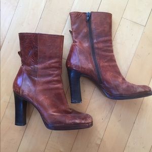 Sexy leather ankle boots